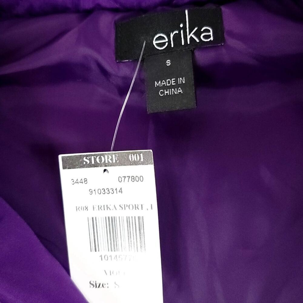Erika Sloan Quilted Vest Zip-snap Front Purple - Picture 7 of 9